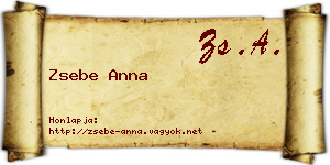 Zsebe Anna névjegykártya