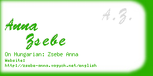anna zsebe business card